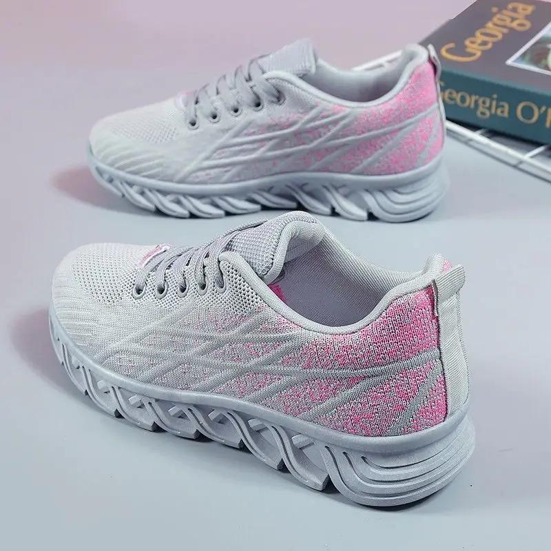 Fashion Casual Trends 2025 Lace Up Women's Running Shoes Comfortable and Elegant Korean High Quality New Designer Luxury Ladies Footwear