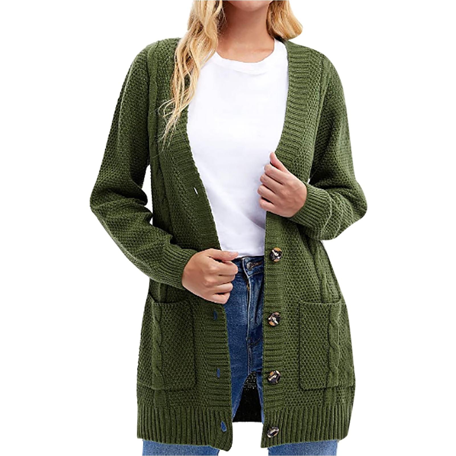 

Женская модная повседневная трикотажная кофта с длинным рукавом S