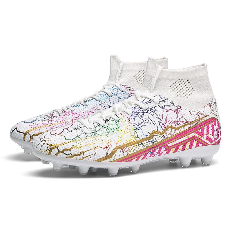 Student football shoes AG long nails TF broken nails boys and girls high top students grass sports shoes training shoes