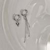 2Pcs Stainless Steel Chain Hoop Earrings Piercing Earrings  Ear Jewelry Accessories