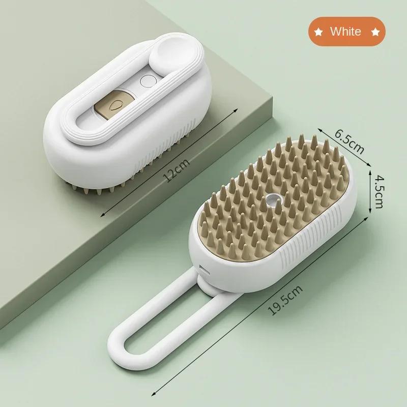 Electric Pet Spray Massage Brush 3-in-1 Steamer Comb for Dogs Cats Grooming Removing Tangled Loose Hair Anti-Static Cleaning