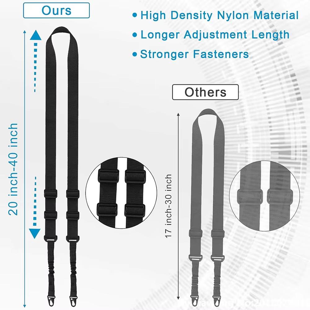 2 Points Extra Long  Sling Two Point Traditional Slings Standard Strap With Metal Hook QD Sling for Outdoor Sports