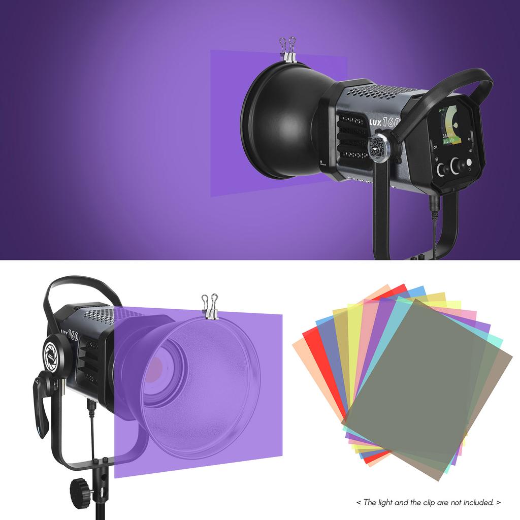 Color Gel Filter Set, 18 Gel, Flash Strobe Filter, Transparent Lighting 12 * 8.3in Plastic Sheets for LED Light Studio, Different Sheets for Amazing L