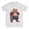 Funny Boxing Gym Workout Cat with Boxing Gloves Anime Meme T-Shirt Beach T-Shirts Unisex Round Neck Tees Short-Sleeved Tshirt