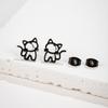 Punk Style Cartoon Hollow Out Ear Studs Cute Design Small Jewelry Minimalist Cat Earrings  Unisex