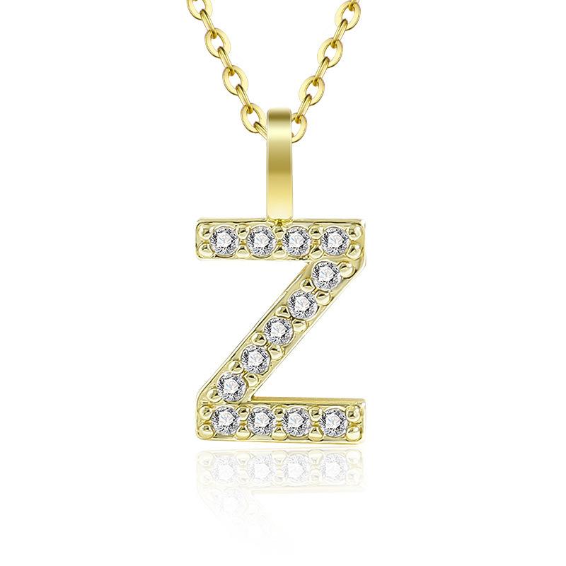 Gold Color Pendant Necklace with Chain for Women - Initial Jewelry Gift