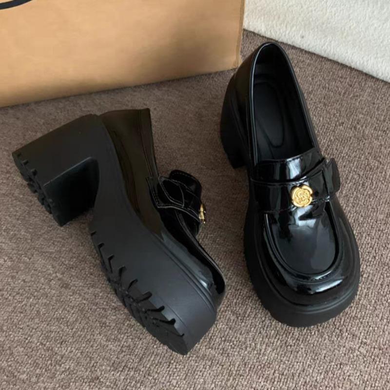 Fashion Autumn New Thick Heel Shoes Women's Fashion Round Head Deep Mouth Thick Sole Anti-slip Wear-resistant High Heels
