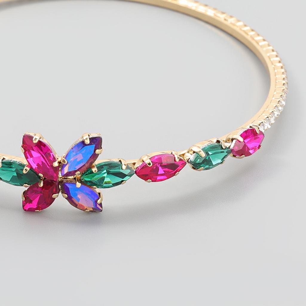Jijiawenhua New Trend Multicolor Rhinestone Women 'S Big Hoop Earrings Dinner Party Fashion Statement Jewelry Accessories
