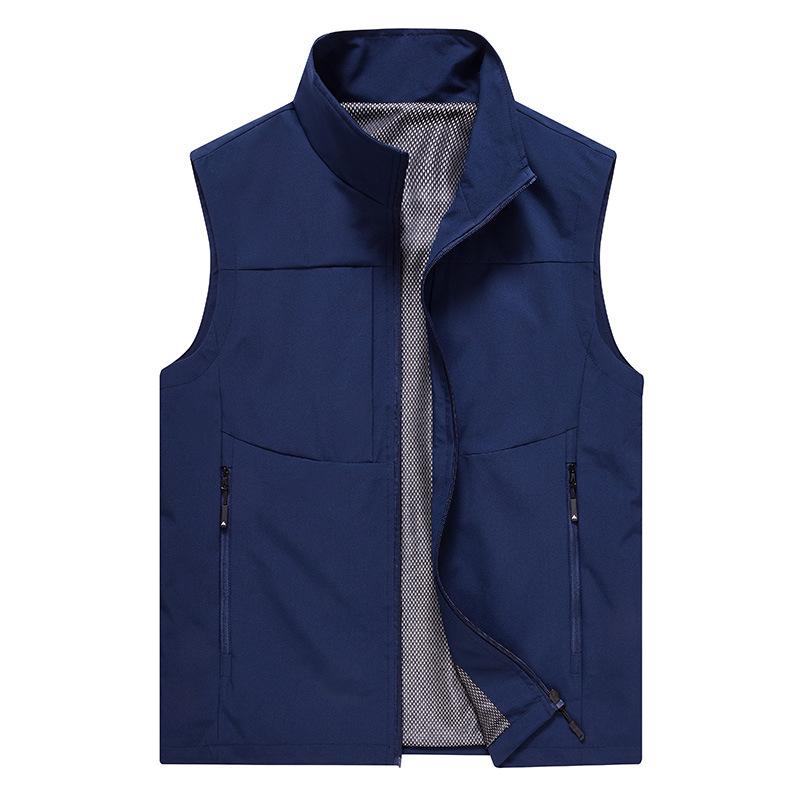 Men's Vests Mens Jacket Sleeveless Vest Spring Summer Autumn Casual Travels Hiking Work Vest Multi-pockets Vest Waistcoat 5XL