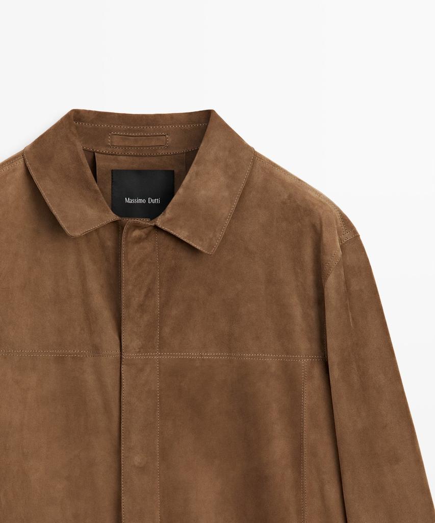 Massimo Dutti Lightweight Suede Leather Overshirt