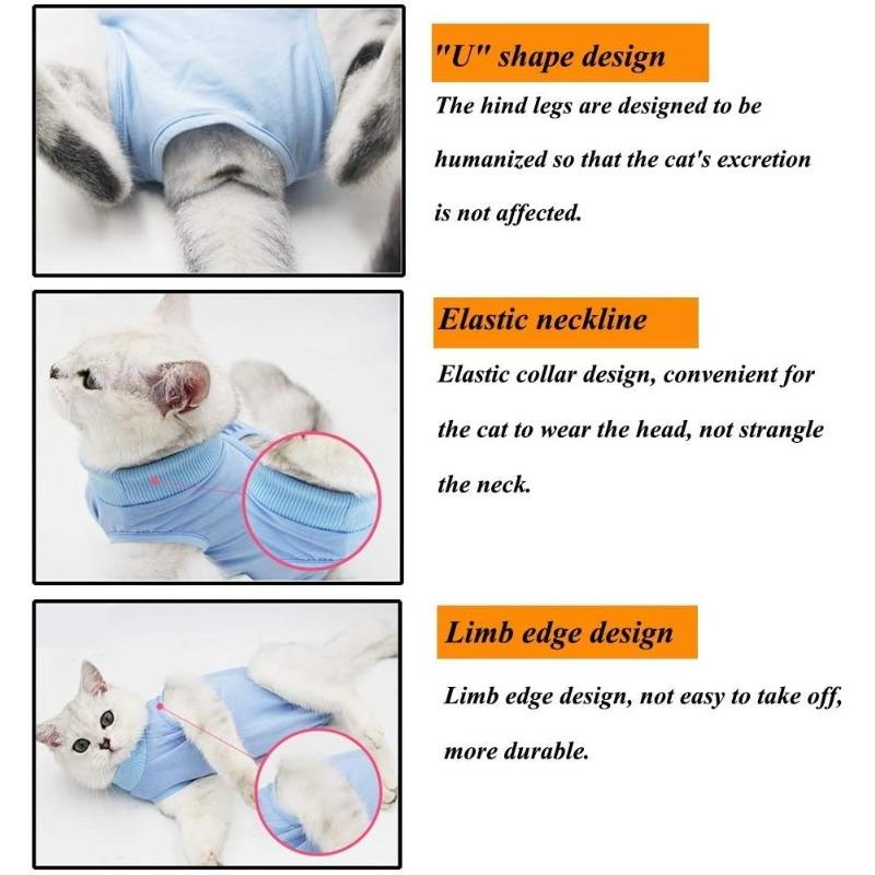 Cat Recovery Suit for Abdominal Wounds or Skin Diseases, Cat Onesie for Cats After Surgery Female Kitten Recovery Suit