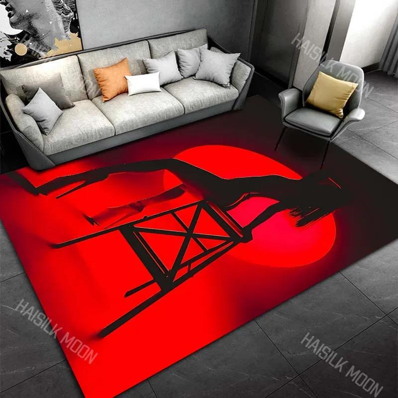 Pole Dance Art Print Cartoon Carpet Rug for Living Room Bedroom Sofa Home Decor Area Rug Non-slip Mat for Gifts