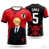 Kinder Einteiler Luffy ACE Name Japan Anime Fußballtrikot Jungen Mädchen Schnelltrocknend Atmungsaktiv Kurzarm Sport Streetwear Oberteile