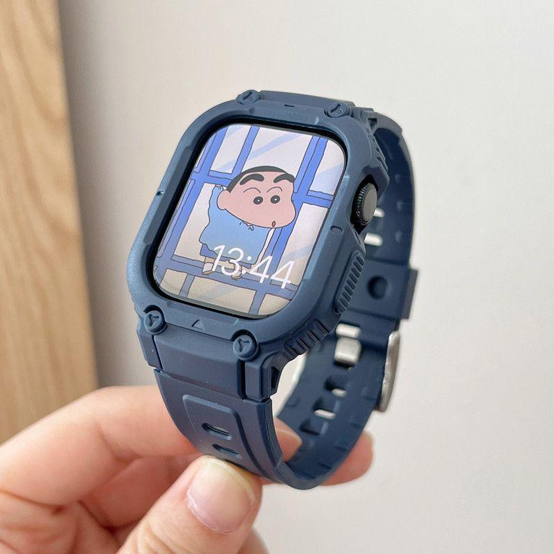 

Ремешок для чехла для Apple Watch Ultra 49 мм, 45 мм, 44 мм, 41 мм, 40 мм, силиконовый ремешок для Iwatch Series 8 7 6 Se 5 4, защитный чехол-браслет 40MM