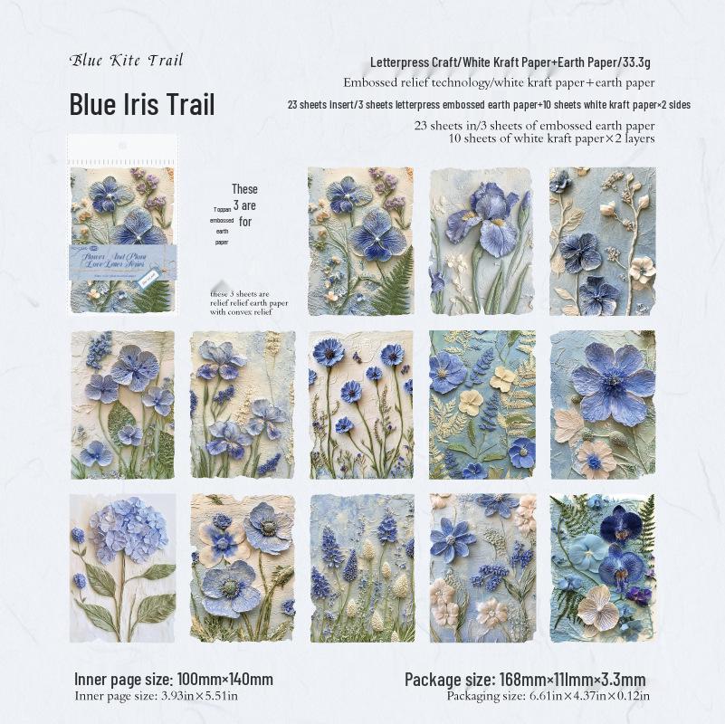 Momo Floral Love Letter Series Journal Set: Embossed Letterpress, DIY Collage Material, 6 Styles.