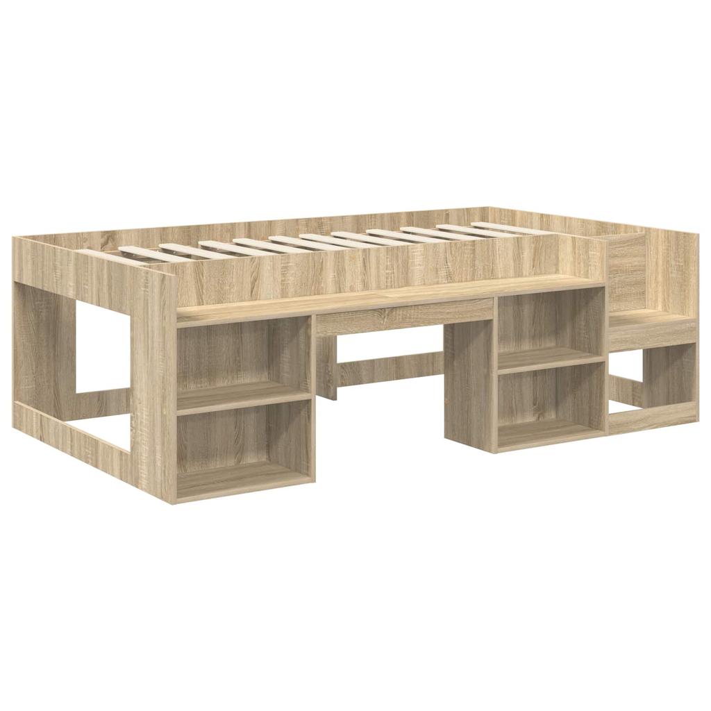Kids Bed Frame with Storage Space Sonoma Oak 75 x 190 cm