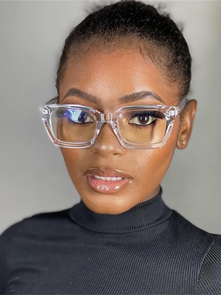 Fashion Glasses Frame Women Men Anti Blue Light Vintage Square Computer Optical Concave Eyewear Female