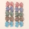 10Pcs/set Soft Cotton Bow Hairpin for Baby Girl Sweet Hairpin Color Block Delicate Hairgripe Barrettes Kawaii Child Accessories