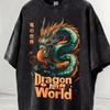 PREMIUM Japanese Dragon Oversize Snow Washed T-Shirt, Streetwear, Harajuku, Japan Inspired, Asian Dragon, Acid Washed Shirt,