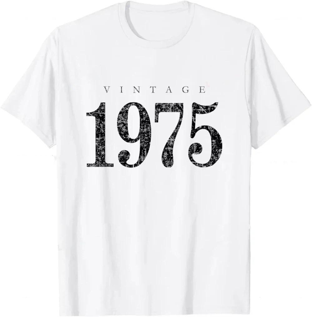 50th Birthday Gifts Men Women 50 Years Old Vintage 1975 Party TShirt Women Men Clothing Streetwear Graphic T Shirts Tops