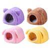 Semi Enclosed Hamster Bed Cave House Soft Velvet Shelter Warm Nest for Small Pet Habitat