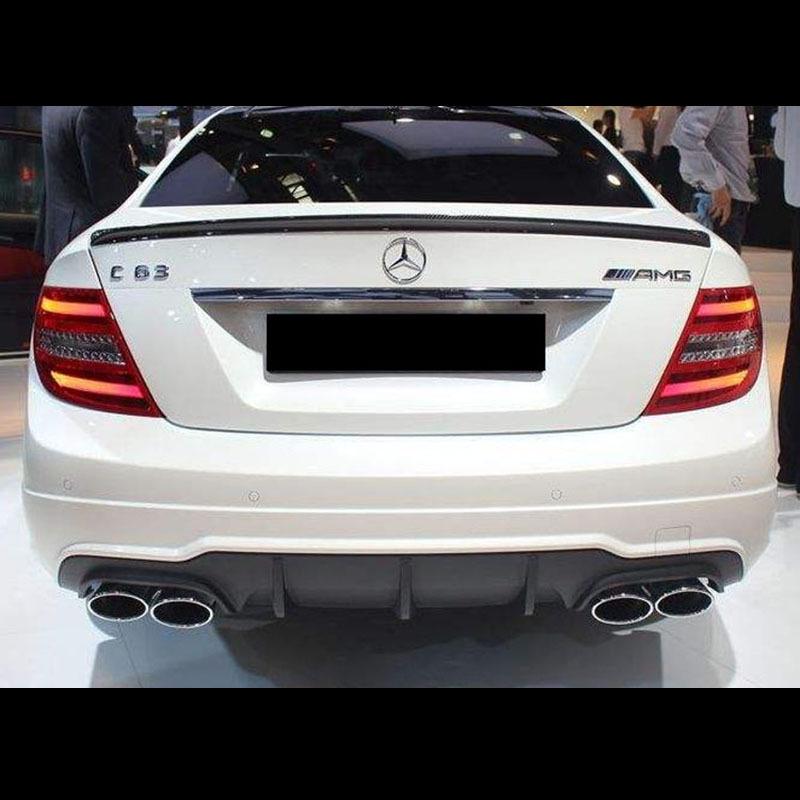 Mercedes C-Class W204 AMG Style Quad Exhaust Tailpipe Muffler Trim - Stainless Steel