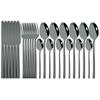 6People Stainless Steel Cutlery Set Knife Fork Tea Spoon Dinner Tableware Black Dinnerware Party Kitchen Flatware Silverware Set