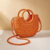 Half-Round Rattan Beach Bag Women Large Capacity Handle Bag Summer Beach Bags Travel Weave Handle Bag Premium Durable