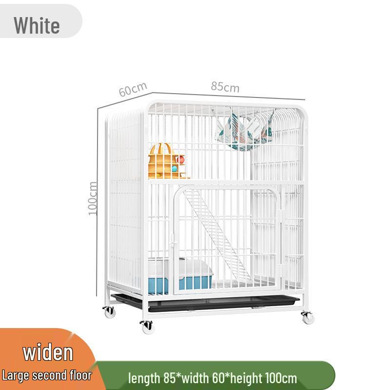 Three-Level Cat Villa: Spacious Square Tube Breeding Cage with Cat Bed