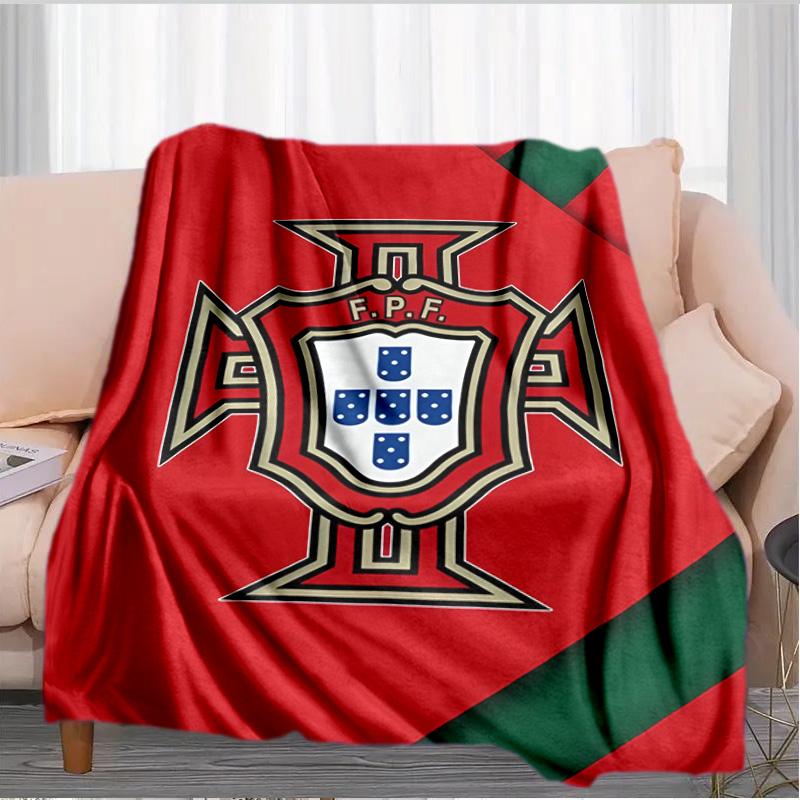Decke mit Wappen der Portugiesischen Fußballföderation Geeignet für Sofas, Betten, Büros und Camping - Perfektes Geschenk für Halloween Weihnachten