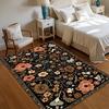 Bohemian Floral Teppich Europäischer Retro Wohnzimmer Schlafzimmer Couchtisch Teppich Rutschfeste Fußmatte Elegante Dekorationsidee für Retro-Liebhaber