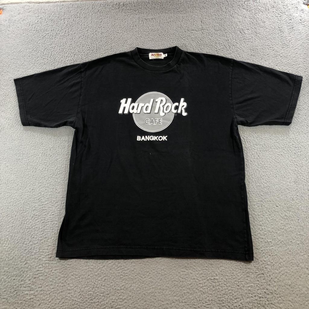 Maglietta Hard Rock Cafe Uomo XL Nera Grafica Bangkok Stile Vintage Musica Rock T-Shirt Unisex