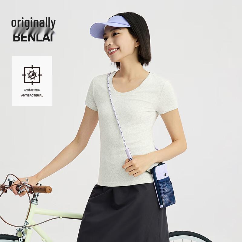 Benlai Women s Antibacterial U-Neck Short-Sleeved T-Shirt M