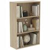 Bookshelf Storage Shelf With 3 Compartments And Adjustable Shelf 60 X 24 X 93 Cm Natural Wood
