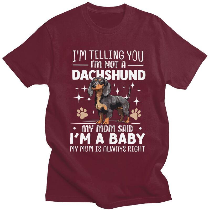 Custom Cute Dachshund T Shirts Men Mom Dog Tshirts Casual Tee Tops 100 Cotton Oversized Tshirts Merch