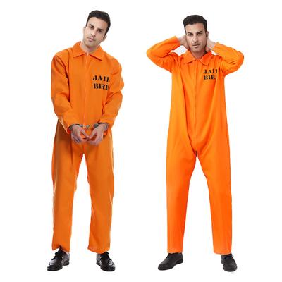Americký Vězeňský Kostým Cosplay Kostým Halloween Muž Dospělý Vězeňská Uniforma Cosplay Kombinéza Oranžová Vězeňská Uniforma