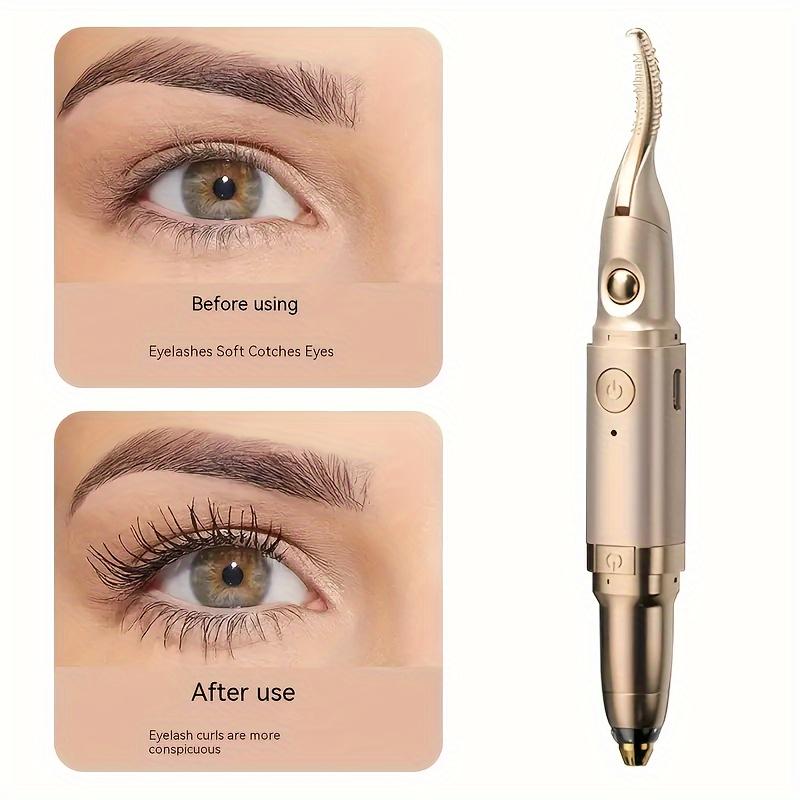 2-in-1 Heated Eyelash Curler & Electric Eyebrow Trimmer - USB Rechargeable, Dual-Action Precision Grooming Tool with Gentle Heat