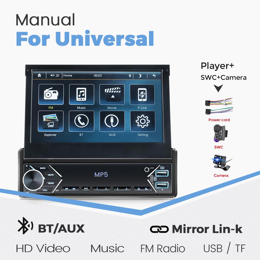 7 Inch Car Radio 1 Din MP5 Player Multimedia GPS CarPlay Android Auto Mirror Link Universal Autoradio For VW Hyundai Kia Toyota