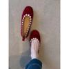 Flower purple light mouth small single shoes women's 2025 spring and summer new age reduction one pedal low heel Chinese Mary Jane shoes