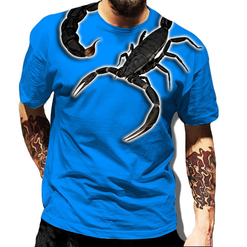 Popular Hip Hop Cool Scorpion 3D Printed Pattern Men's Street Casual T-shirt