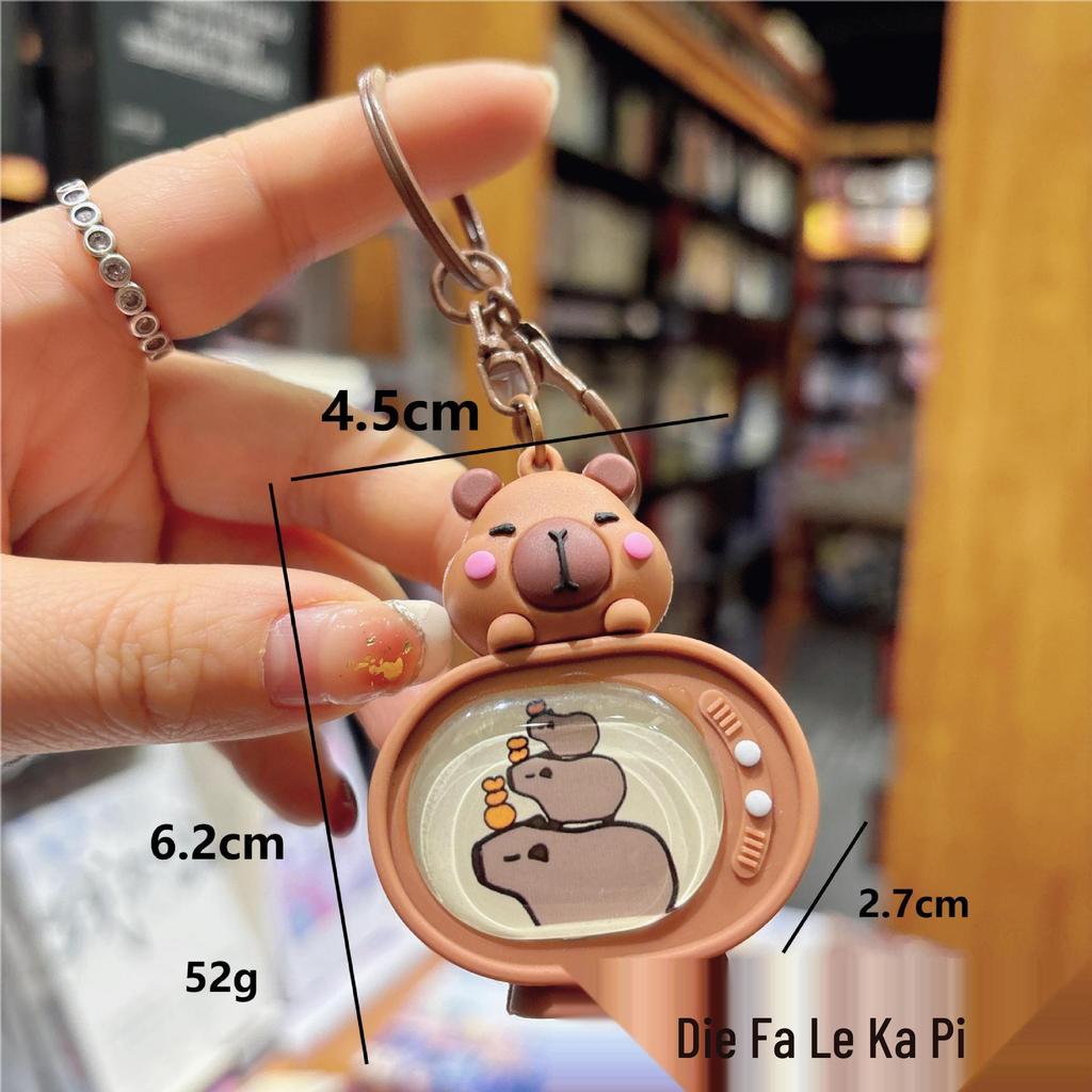 Capybara Flashing Light Keychain: Creative Backpack Pendant & Couple Bag Charm