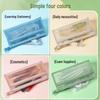 Double Layer Transparent Pencil Case & Makeup Bag - Stylish Mesh Design for Students