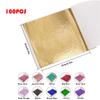 100 hojas de papel de aluminio dorado de imitación, hojas doradas, arte artesanal, papel, fiesta de cumpleaños, boda, pastel, postre, decoraciones