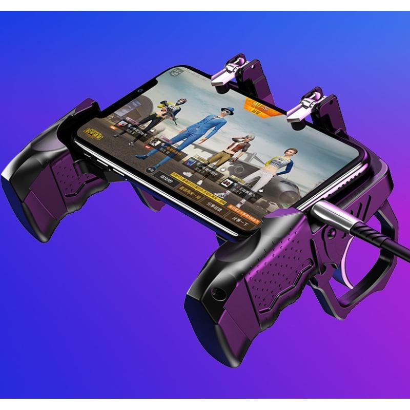 K21 PUGB Hjälp 4 Finger Länkning Spelhandtag Peace Elite Snabbskjutknapp Kontroller för PUBG