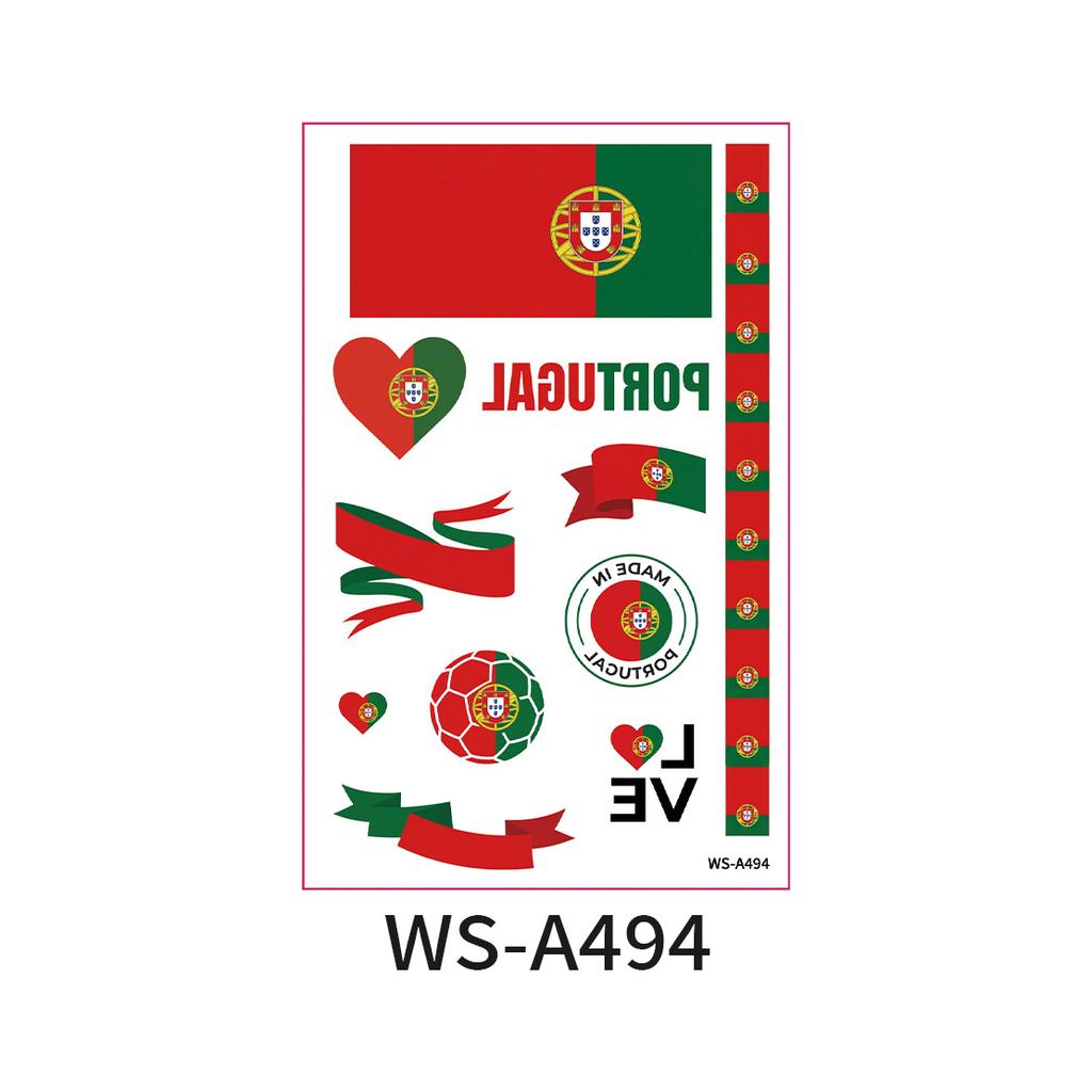 World Cup Argentina Belgium Fans Flag Face Sticker Waterproof Competition Game Tattoo Sticker