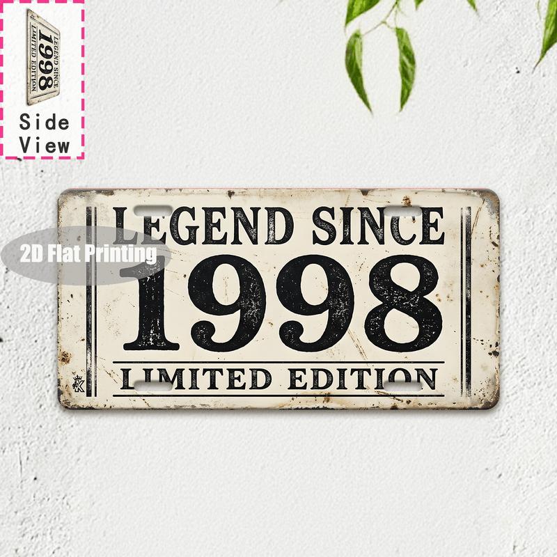 Tin Sign - Vintage Durable Metal Plaque Wall Decor, Home Office Bar Man Cave Bathroom European City Birth Year License Plate W