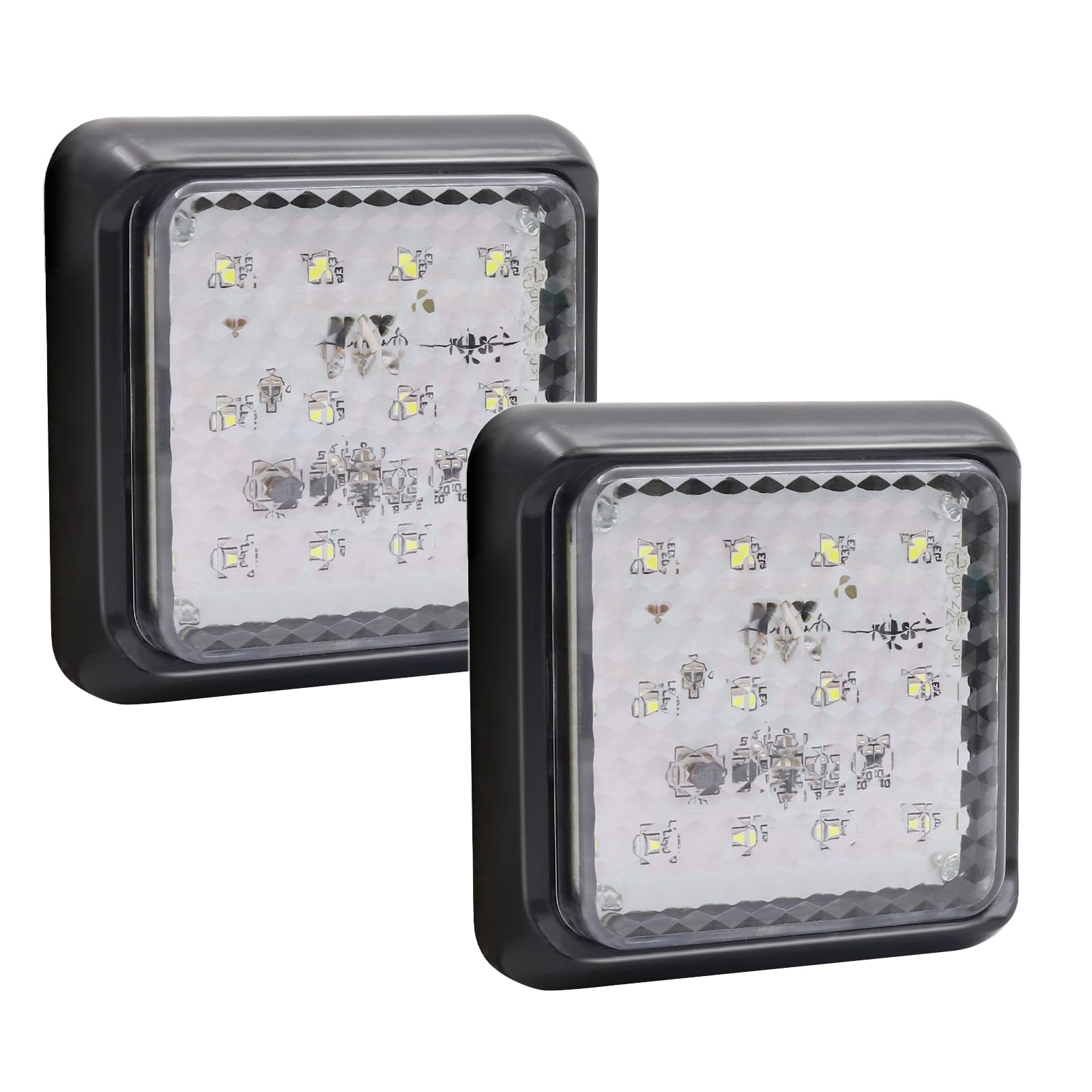 

Xuzimaoyi - Квадратний задній ліхтар 24 В для вантажівок, причепів, тракторів, снігоприбиральних машин, човнів, автобусів, білий