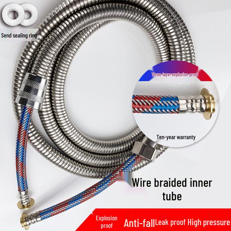 Universal 304 Stainless Steel Shower Hose for Bathroom Water Heaters