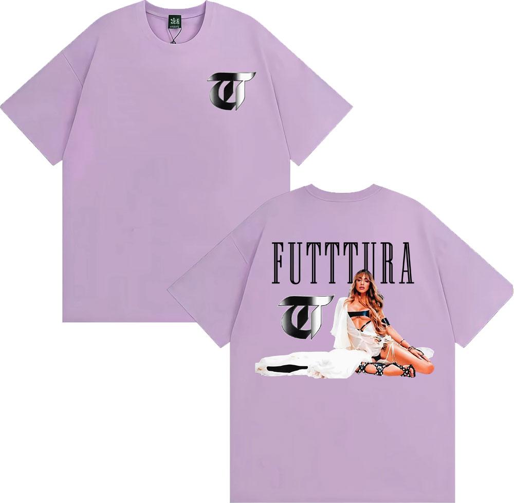 Tini Stoessel Futtura Album Tour 2025 Merch T Shirts Men Women Hip Hop Vintage Trend T Shirt Cotton 100 Loose Oversized Tshirt
