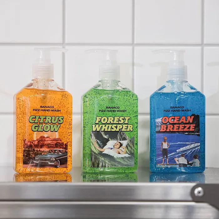 Bananaco Fizz Hand Wash (300ml) Moisturizing Fragrance [Green Note, Oris, Rosemary, Bergamot, Mandarin, Cedarwood]